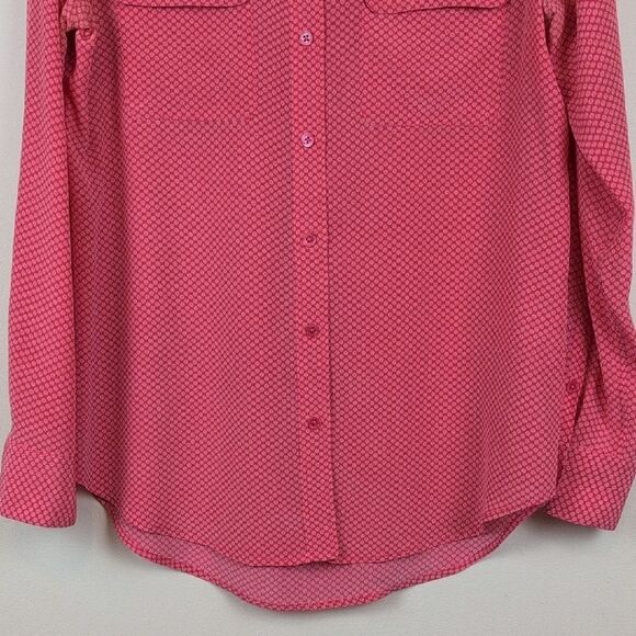 Equipment Femme Button Front Long Sleeve Silk Blouse Top Size M - Picture 9 of 13
